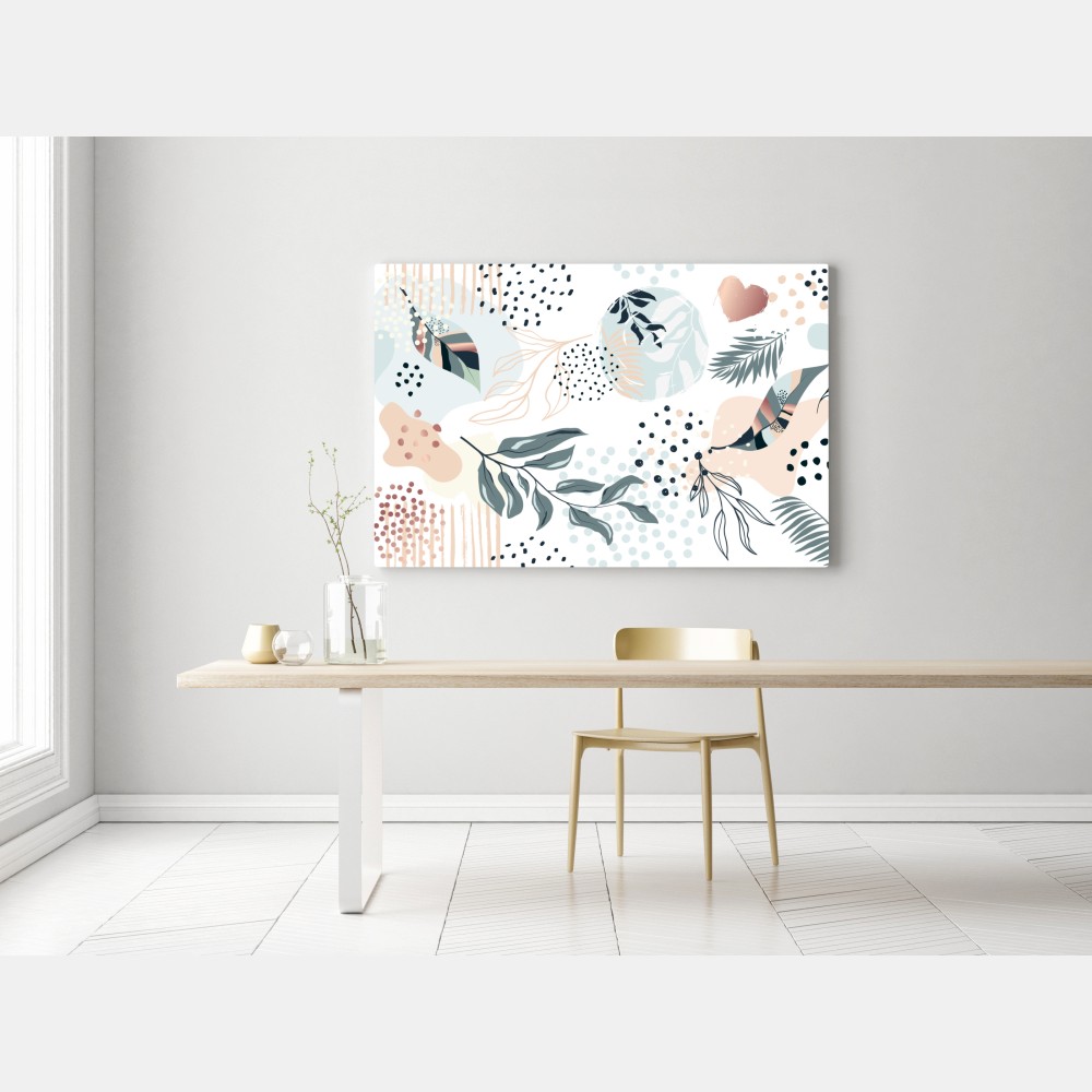 Leinwandbild pastellfarbenes botanisches abstraktes muster – Wallnifity® Leinwandbild pastellfarbenes botanisches abstraktes muster – Wallnifity®