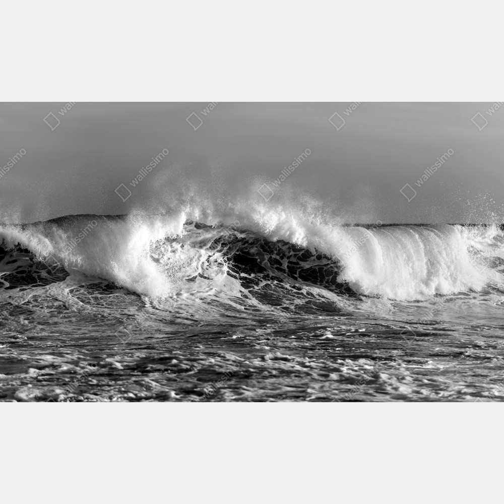 Leinwandbild dramatische schwarzweiß-welle des ozeans – Wallnifity® Leinwandbild dramatische schwarzweiß-welle des ozeans – Wallnifity®