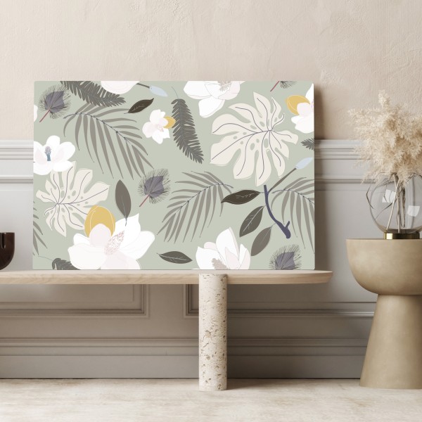 Leinwandbild zartes pastell botanikmuster – Wallnifity® Leinwandbild zartes pastell botanikmuster – Wallnifity®