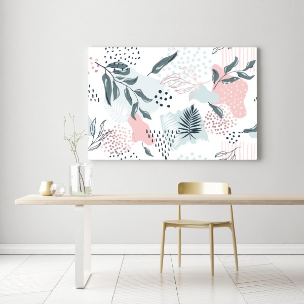 Leinwandbild pastellfarbenes botanisches abstraktes muster – Wallnifity® Leinwandbild pastellfarbenes botanisches abstraktes muster – Wallnifity®
