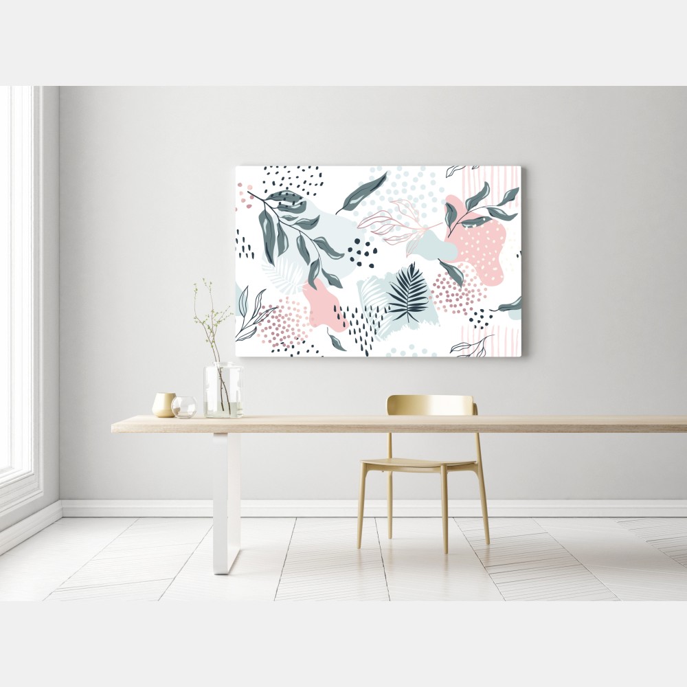 Leinwandbild pastellfarbenes botanisches abstraktes muster – Wallnifity® Leinwandbild pastellfarbenes botanisches abstraktes muster – Wallnifity®
