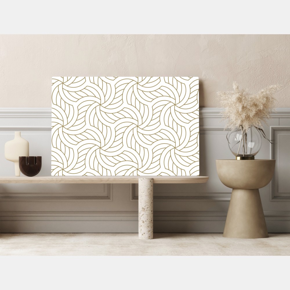 Leinwandbild goldenes geometrisches wirbelmuster – Wallnifity® Leinwandbild goldenes geometrisches wirbelmuster – Wallnifity®