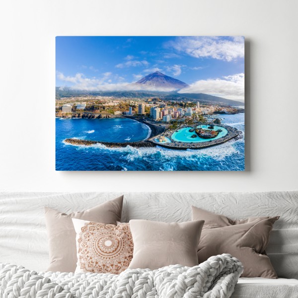Leinwandbild luftpanorama der küste von Teneriffa mit dem Mount Teide – Wallnifity® Leinwandbild luftpanorama der küste von Teneriffa mit dem Mount Teide – Wallnifity®