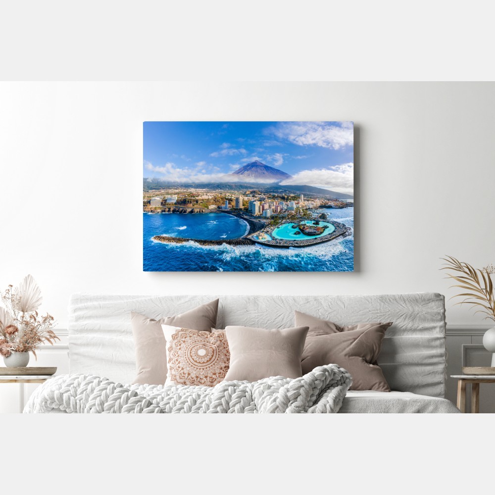 Leinwandbild luftpanorama der küste von Teneriffa mit dem Mount Teide – Wallnifity® Leinwandbild luftpanorama der küste von Teneriffa mit dem Mount Teide – Wallnifity®