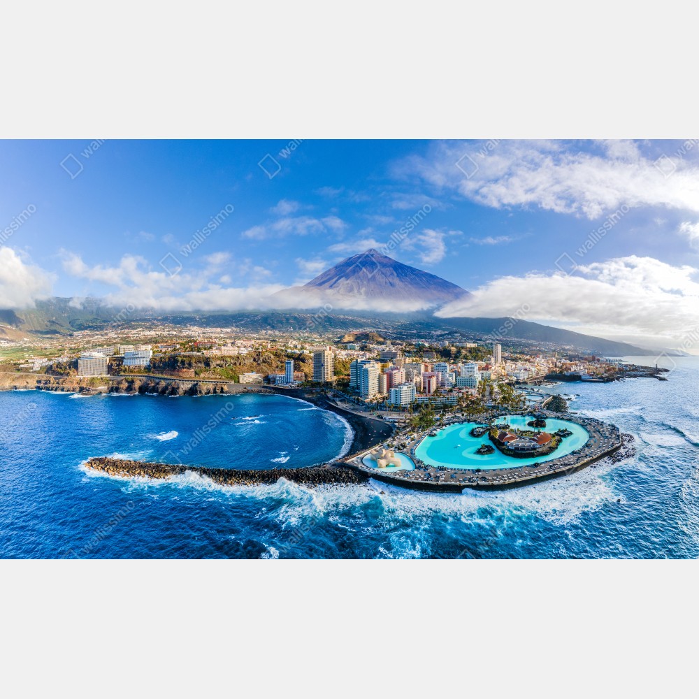 Leinwandbild luftpanorama der küste von Teneriffa mit dem Mount Teide – Wallnifity® Leinwandbild luftpanorama der küste von Teneriffa mit dem Mount Teide – Wallnifity®