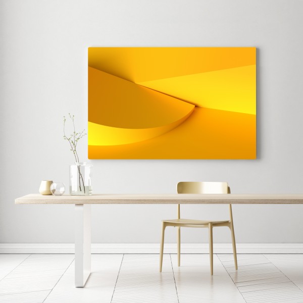 Leinwandbild gelbe geometrische abstraktion 3d – Wallnifity® Leinwandbild gelbe geometrische abstraktion 3d – Wallnifity®