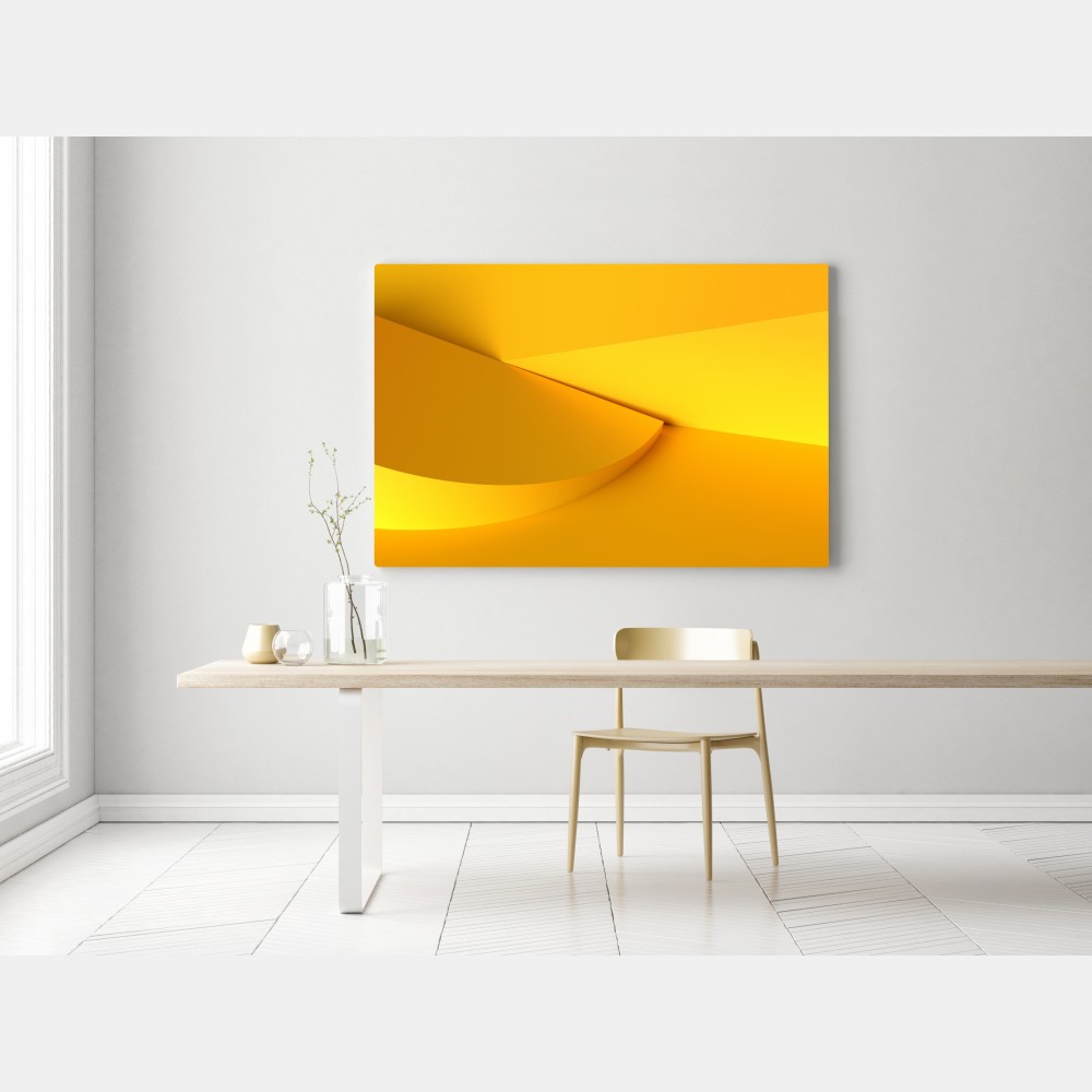 Leinwandbild gelbe geometrische abstraktion 3d – Wallnifity® Leinwandbild gelbe geometrische abstraktion 3d – Wallnifity®