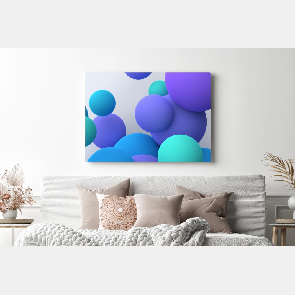 Leinwandbild bunte schwebende kugeln 3d abstrakt – Wallnifity® Leinwandbild bunte schwebende kugeln 3d abstrakt – Wallnifity®
