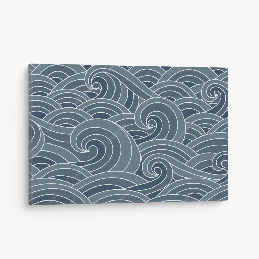 Leinwandbild stilisiertes wellenmuster – Wallnifity®