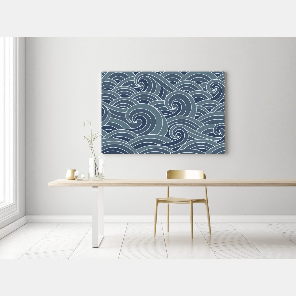 Leinwandbild stilisiertes wellenmuster – Wallnifity®