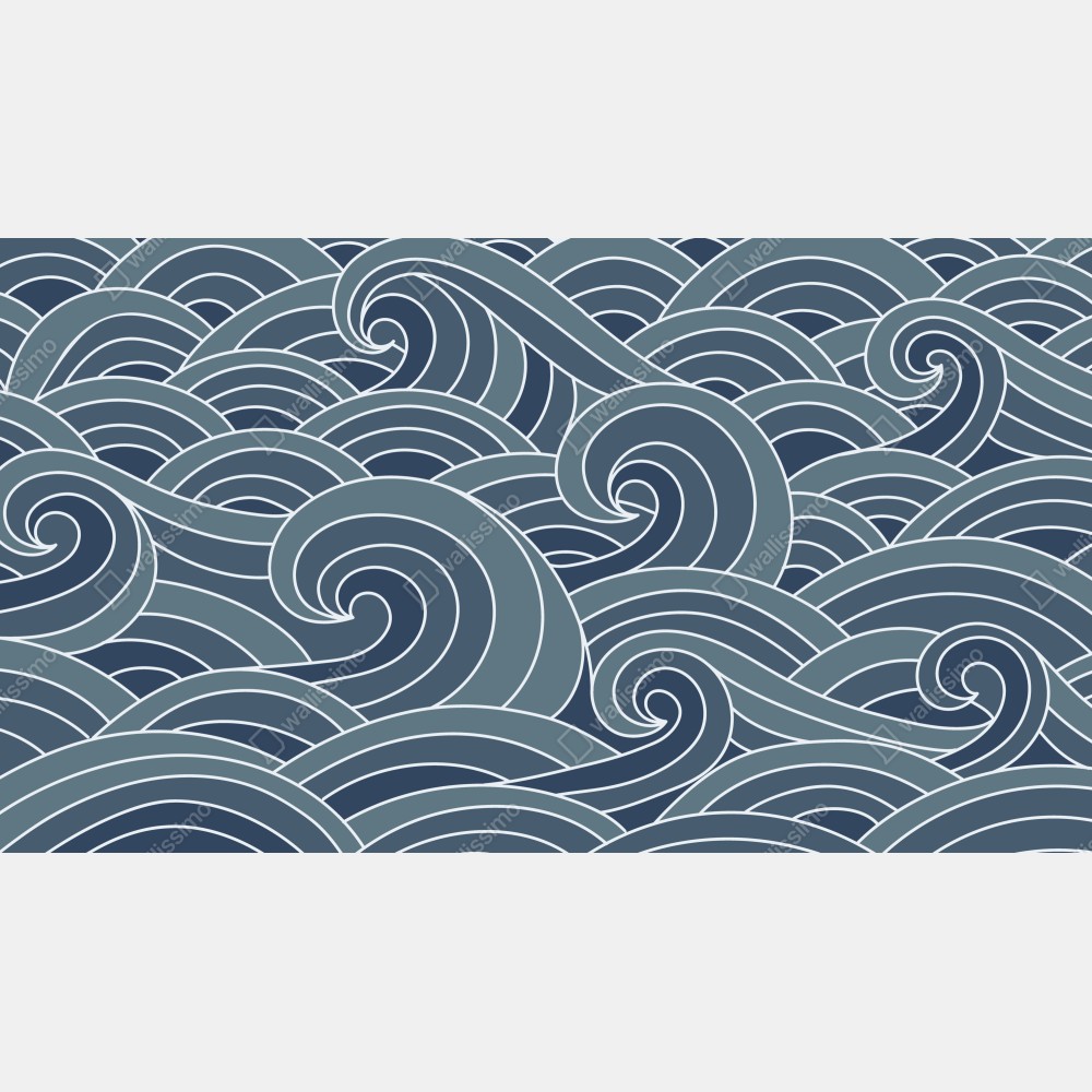 Leinwandbild stilisiertes wellenmuster – Wallnifity®