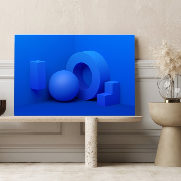 Leinwandbild blaue geometrische 3d-komposition – Wallnifity® Leinwandbild blaue geometrische 3d-komposition – Wallnifity®