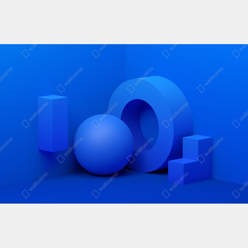 Leinwandbild blaue geometrische 3d-komposition – Wallnifity® Leinwandbild blaue geometrische 3d-komposition – Wallnifity®