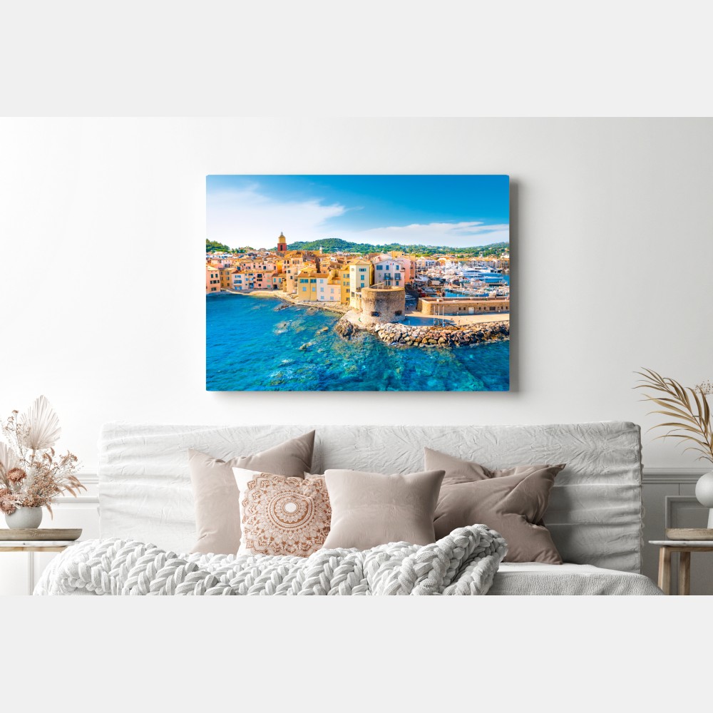 Leinwandbild sonniger Mittelmeerhafen – Wallnifity® Leinwandbild sonniger Mittelmeerhafen – Wallnifity®