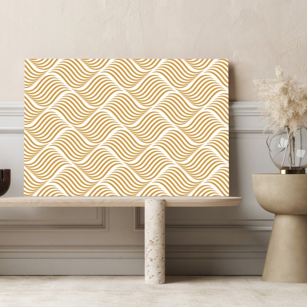 Leinwandbild goldenes wellenmuster wanddeko – Wallnifity® Leinwandbild goldenes wellenmuster wanddeko – Wallnifity®