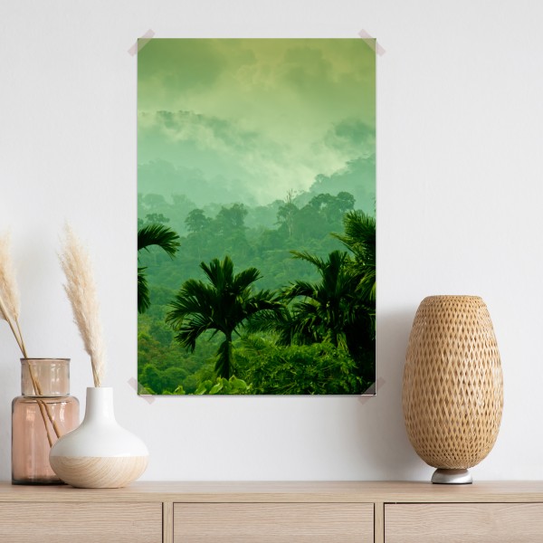 Poster neblige tropische dschungellandschaft – Wallnifity® Poster neblige tropische dschungellandschaft – Wallnifity®