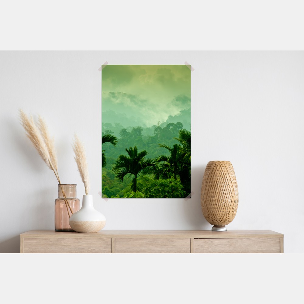 Poster neblige tropische dschungellandschaft – Wallnifity® Poster neblige tropische dschungellandschaft – Wallnifity®