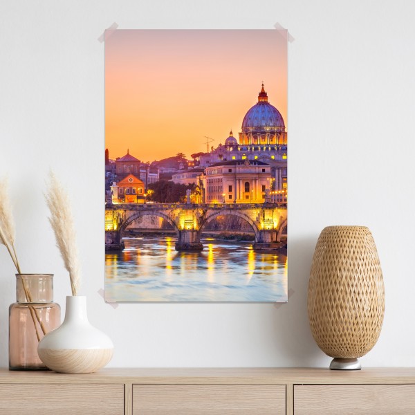 Poster sonnenuntergang über dem Petersdom und dem Tiber – Wallnifity® Poster sonnenuntergang über dem Petersdom und dem Tiber – Wallnifity®