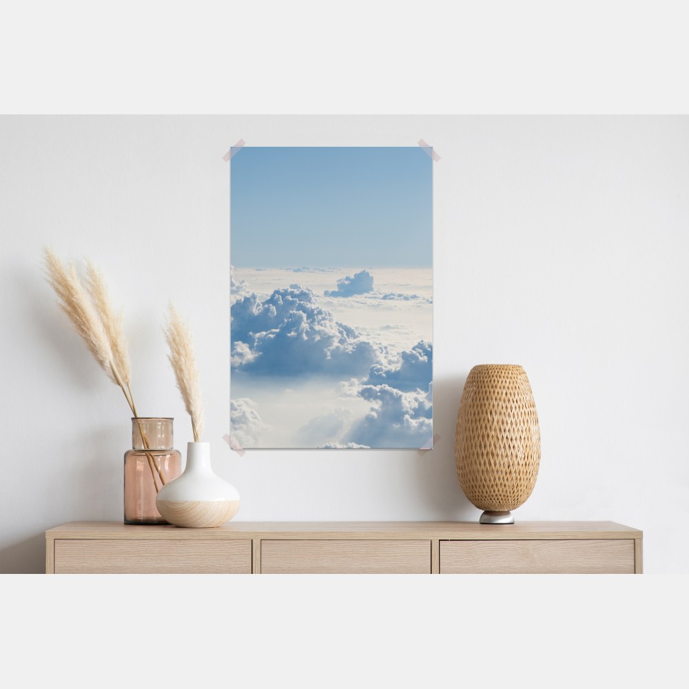 Poster luftige wolkenlandschaft im soften blau – Wallnifity® Poster luftige wolkenlandschaft im soften blau – Wallnifity®
