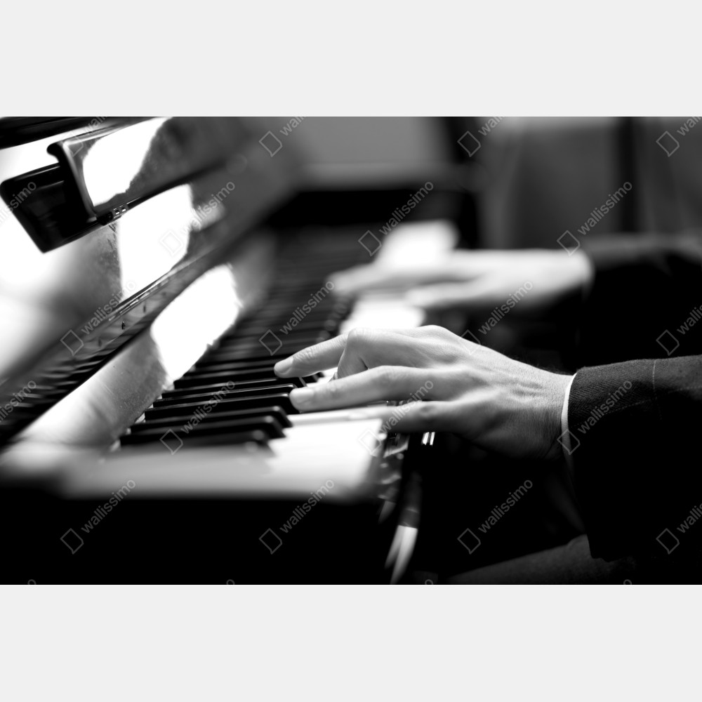 Poster intime hände auf klaviertasten in monochrom – Wallnifity® Poster intime hände auf klaviertasten in monochrom – Wallnifity®