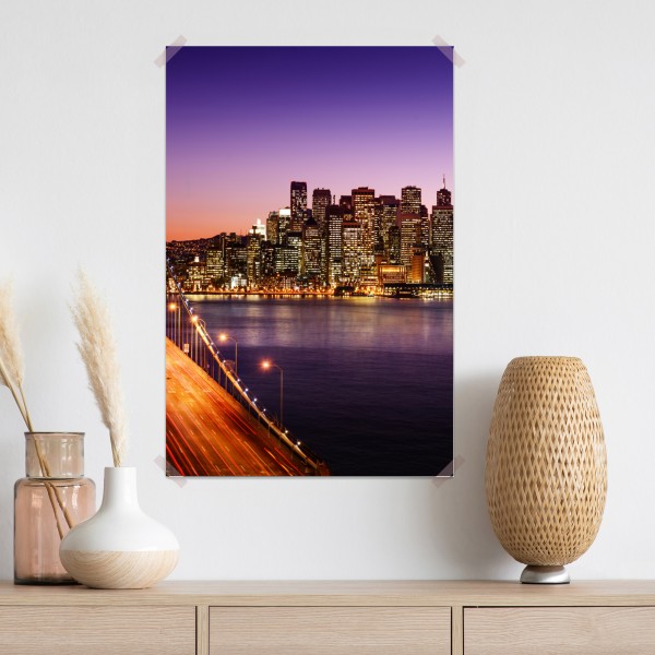 Poster San Francisco skyline bei sonnenuntergang – Wallnifity® Poster San Francisco skyline bei sonnenuntergang – Wallnifity®