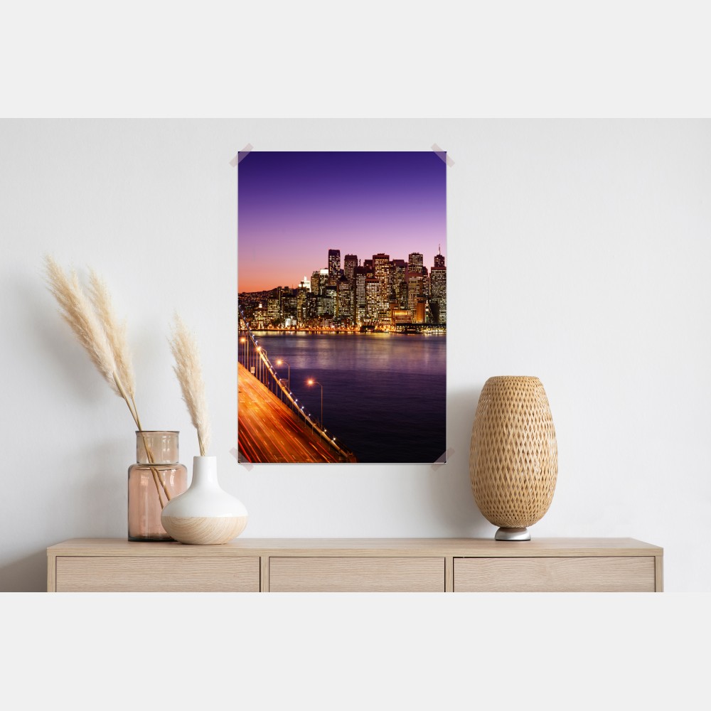 Poster San Francisco skyline bei sonnenuntergang – Wallnifity® Poster San Francisco skyline bei sonnenuntergang – Wallnifity®