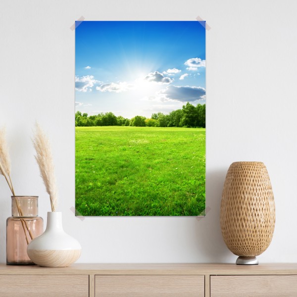 Poster sonnige grüne wiese – Wallnifity® Poster sonnige grüne wiese – Wallnifity®