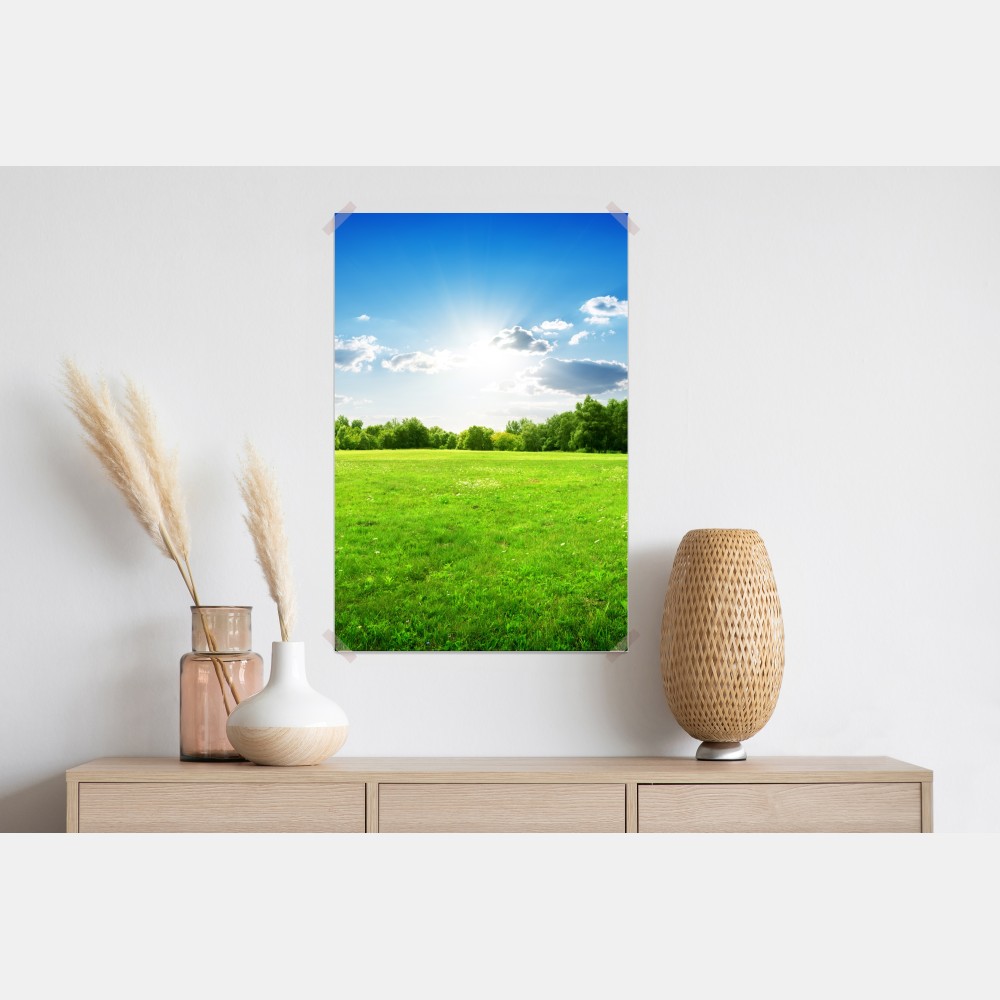 Poster sonnige grüne wiese – Wallnifity® Poster sonnige grüne wiese – Wallnifity®