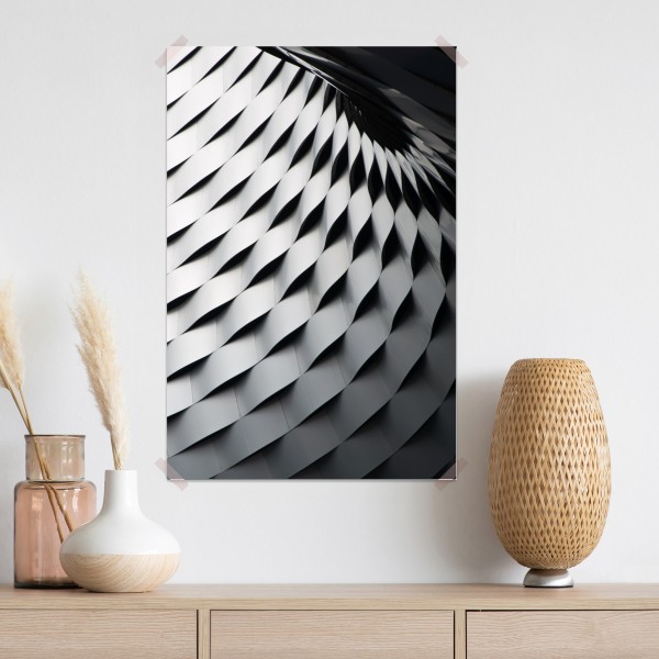 Poster monochromes geometrisches metallmuster – Wallnifity® Poster monochromes geometrisches metallmuster – Wallnifity®