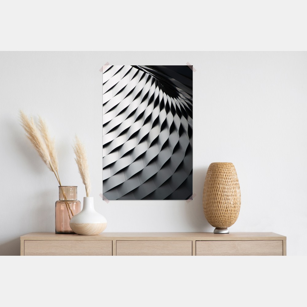 Poster monochromes geometrisches metallmuster – Wallnifity® Poster monochromes geometrisches metallmuster – Wallnifity®
