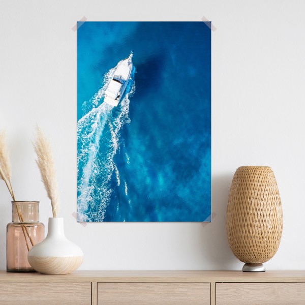 Poster jacht über dem kristallblauen ozean – Wallnifity® Poster jacht über dem kristallblauen ozean – Wallnifity®