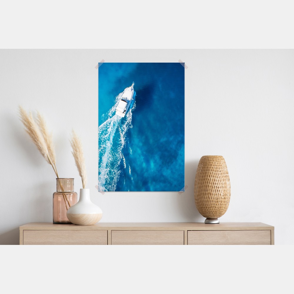 Poster jacht über dem kristallblauen ozean – Wallnifity® Poster jacht über dem kristallblauen ozean – Wallnifity®