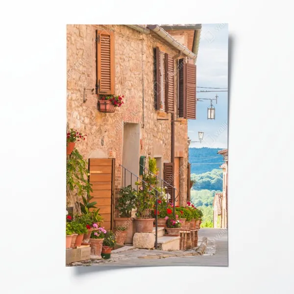 Poster geometrisches labyrinthmuster in beige und schwarz – Wallnifity®