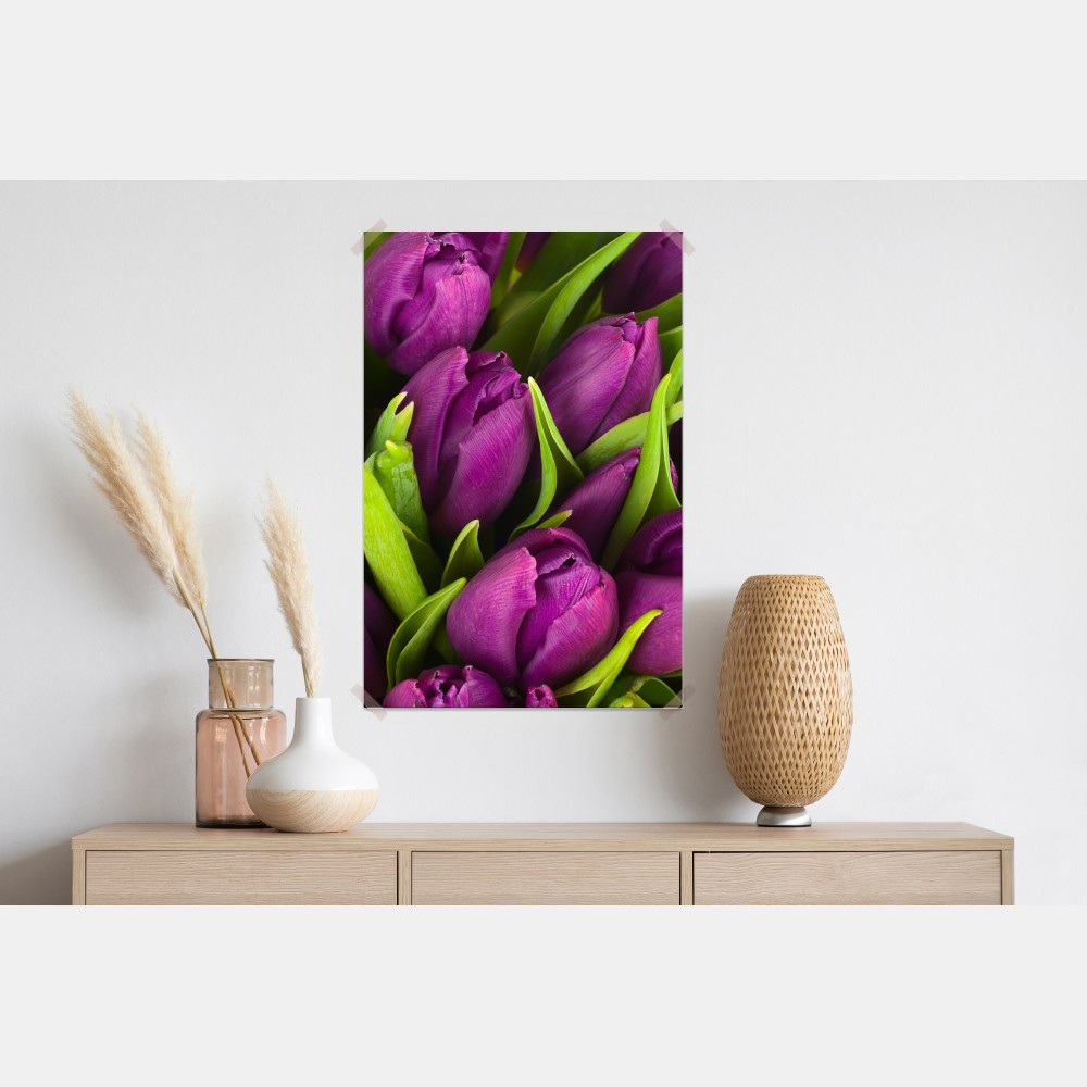 Poster lila tulpen im bukett – Wallnifity® Poster lila tulpen im bukett – Wallnifity®