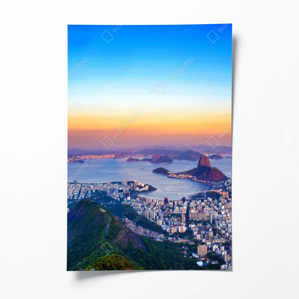 Poster panorama von Rio de Janeiro bei sonnenuntergang – Wallnifity® Poster panorama von Rio de Janeiro bei sonnenuntergang – Wallnifity®