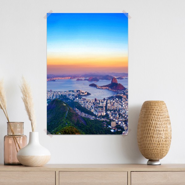 Poster panorama von Rio de Janeiro bei sonnenuntergang – Wallnifity® Poster panorama von Rio de Janeiro bei sonnenuntergang – Wallnifity®