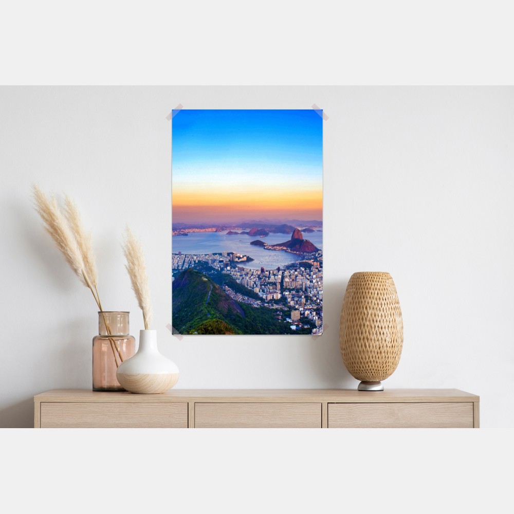 Poster panorama von Rio de Janeiro bei sonnenuntergang – Wallnifity® Poster panorama von Rio de Janeiro bei sonnenuntergang – Wallnifity®