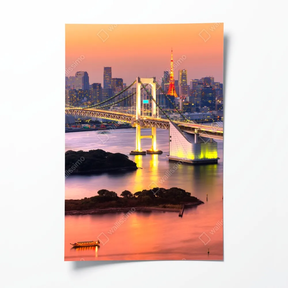Poster Tokio skyline bei sonnenuntergang – Wallnifity® Poster Tokio skyline bei sonnenuntergang – Wallnifity®