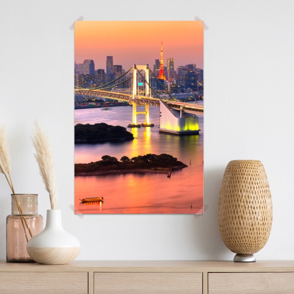 Poster Tokio skyline bei sonnenuntergang – Wallnifity® Poster Tokio skyline bei sonnenuntergang – Wallnifity®
