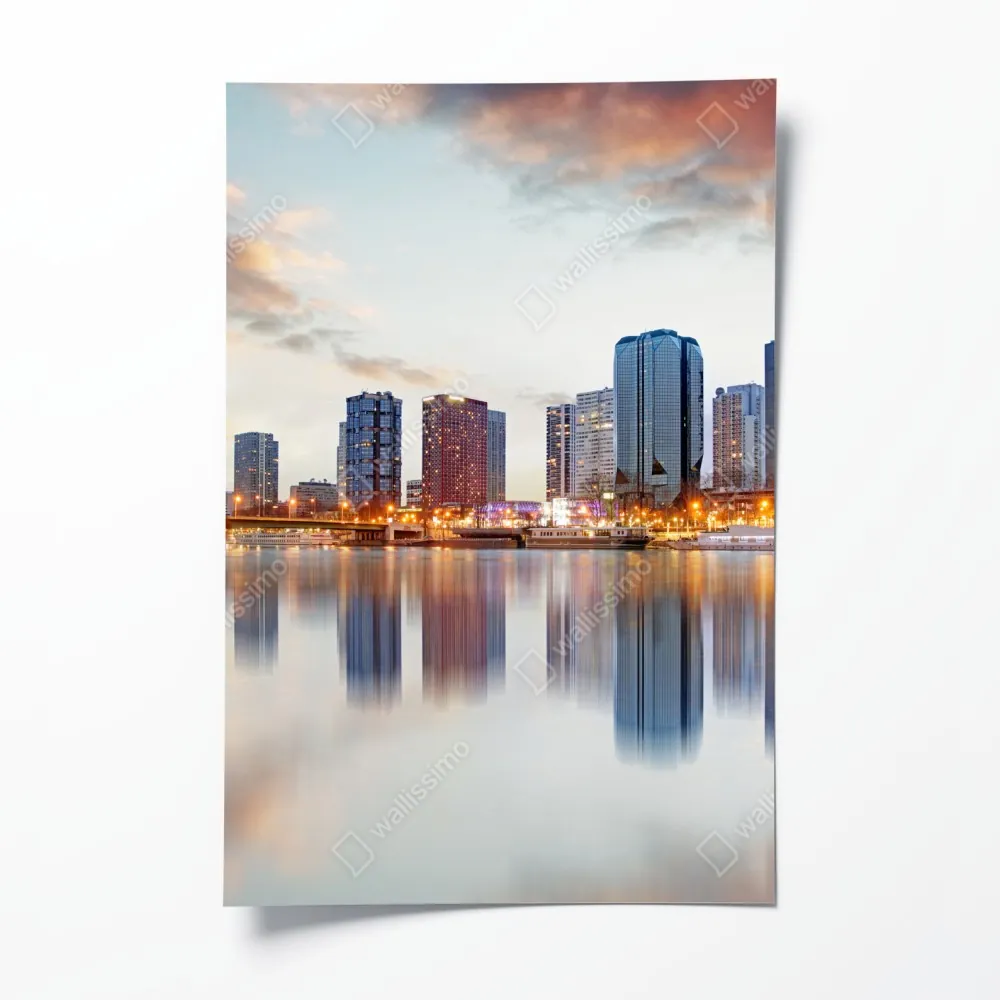 Poster Paris skyline bei sonnenuntergang mit Eiffelturm – Wallnifity® Poster Paris skyline bei sonnenuntergang mit Eiffelturm – Wallnifity®