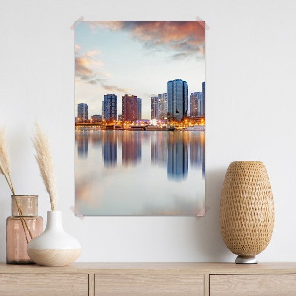 Poster Paris skyline bei sonnenuntergang mit Eiffelturm – Wallnifity® Poster Paris skyline bei sonnenuntergang mit Eiffelturm – Wallnifity®