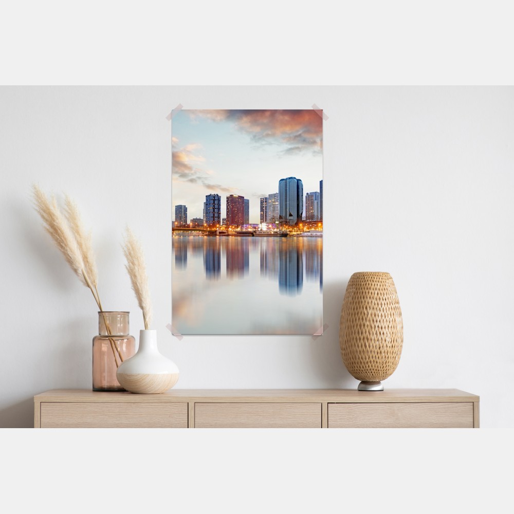 Poster Paris skyline bei sonnenuntergang mit Eiffelturm – Wallnifity® Poster Paris skyline bei sonnenuntergang mit Eiffelturm – Wallnifity®