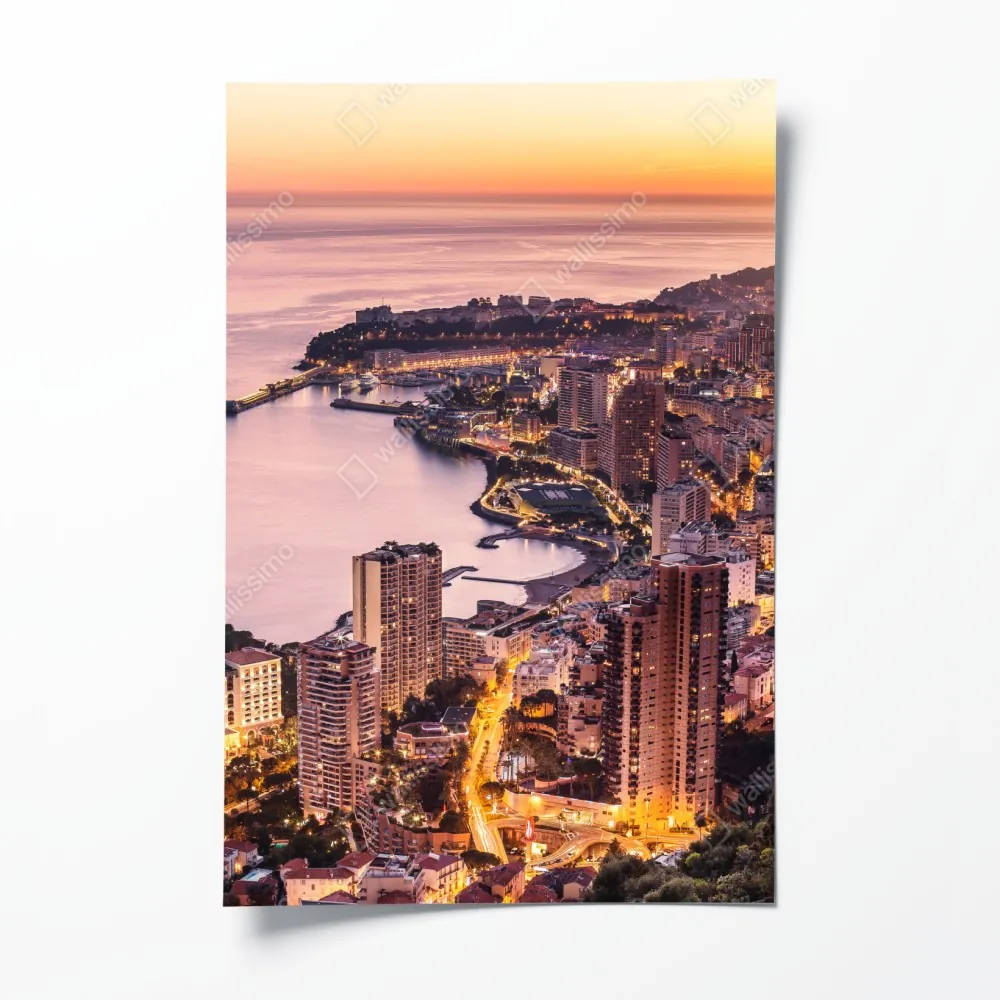 Poster sonnenuntergang über der städtischen küstenlinie – Wallnifity® Poster sonnenuntergang über der städtischen küstenlinie – Wallnifity®