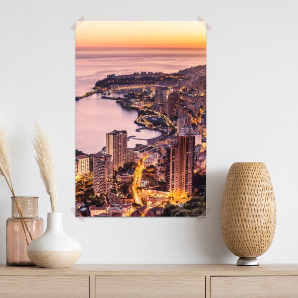 Poster sonnenuntergang über der städtischen küstenlinie – Wallnifity® Poster sonnenuntergang über der städtischen küstenlinie – Wallnifity®