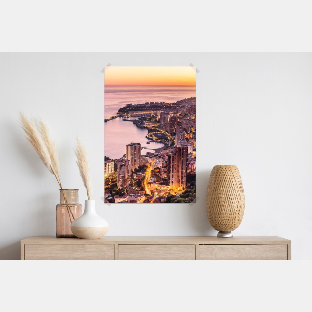 Poster sonnenuntergang über der städtischen küstenlinie – Wallnifity® Poster sonnenuntergang über der städtischen küstenlinie – Wallnifity®