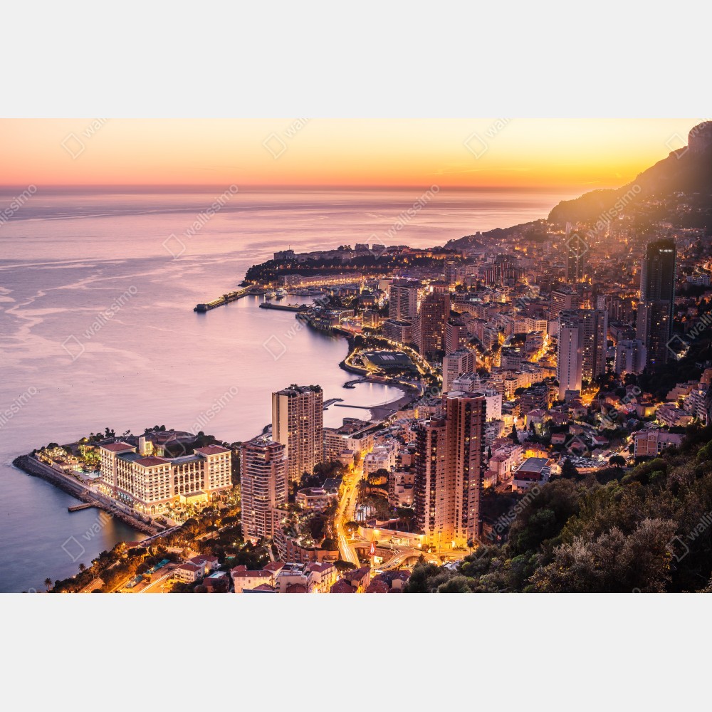 Poster sonnenuntergang über der städtischen küstenlinie – Wallnifity® Poster sonnenuntergang über der städtischen küstenlinie – Wallnifity®