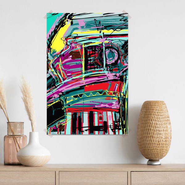 Poster lebhafte türkis abstrakte autokomposition – Wallnifity® Poster lebhafte türkis abstrakte autokomposition – Wallnifity®