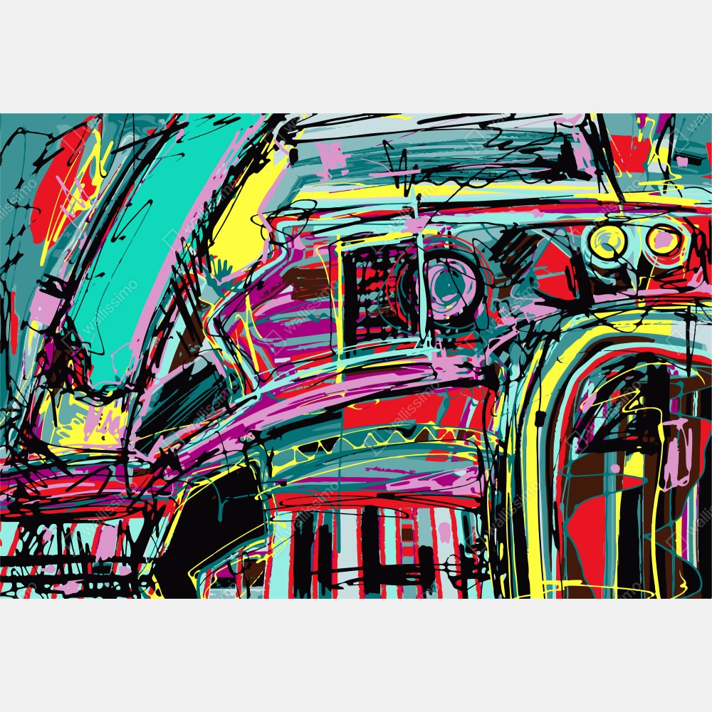 Poster lebhafte türkis abstrakte autokomposition – Wallnifity® Poster lebhafte türkis abstrakte autokomposition – Wallnifity®