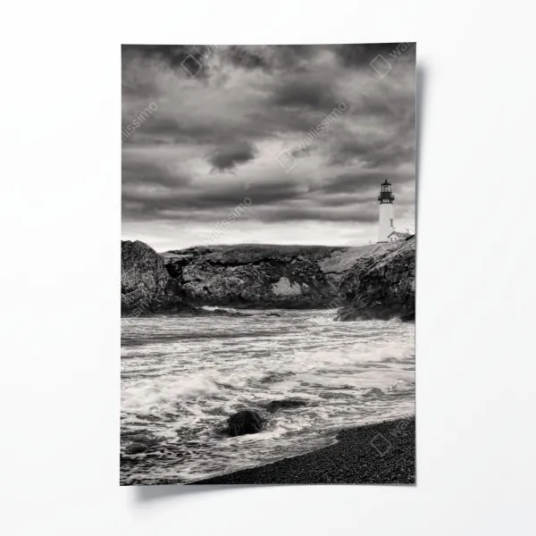 Poster steg bei sonnenuntergang über ruhigem see – Wallnifity®