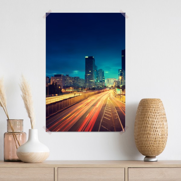 Poster La Défense skyline bei dämmerung – Wallnifity® Poster La Défense skyline bei dämmerung – Wallnifity®